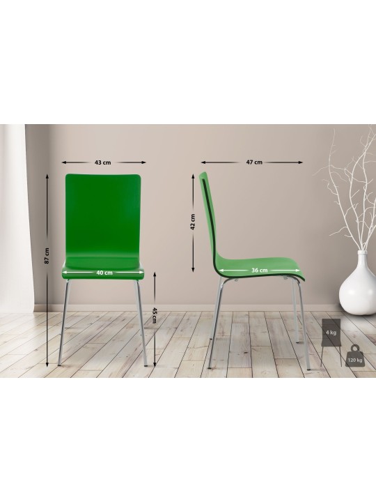 Juego de 4 sillas de visita Pepe, verde Juego de 4 sillas de visita Pepe, verde