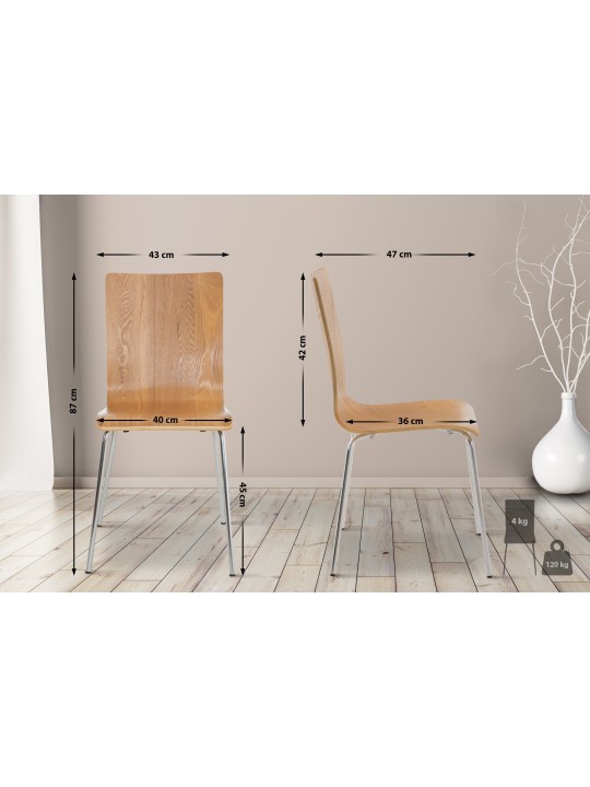 Juego de 4 sillas de visita Pepe, roble Juego de 4 sillas de visita Pepe, roble