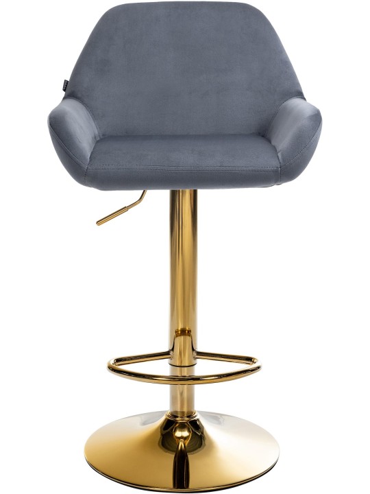 Taburete de bar Braga Terciopelo Dorado, gris oscuro