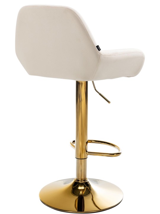 Taburete de bar Braga Terciopelo Dorado, crema