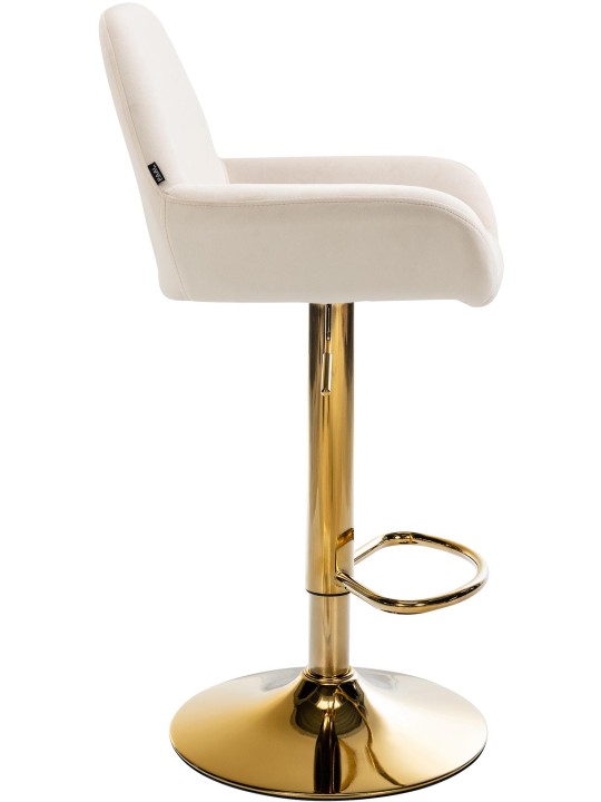 Taburete de bar Braga Terciopelo Dorado, crema