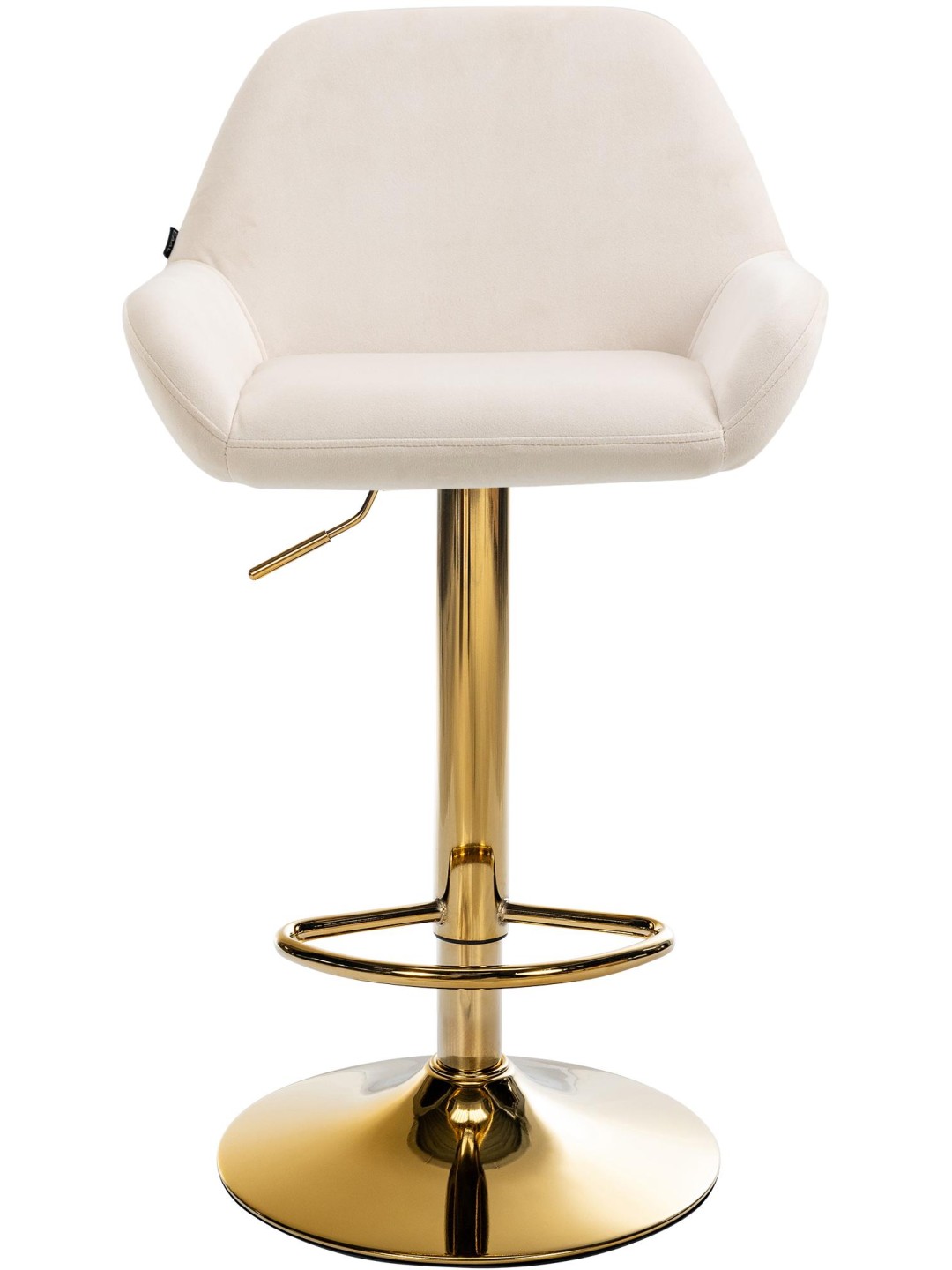 Taburete de bar Braga Terciopelo Dorado, crema