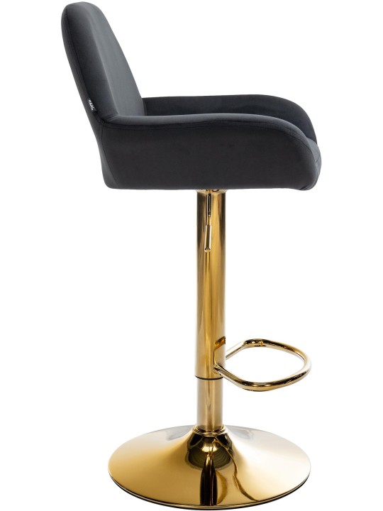 Taburete de bar Braga Terciopelo Dorado, negro Taburete de bar Braga Terciopelo Dorado, negro