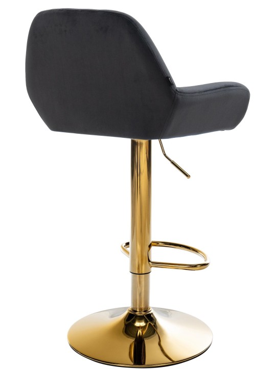 Taburete de bar Braga Terciopelo Dorado, negro Taburete de bar Braga Terciopelo Dorado, negro