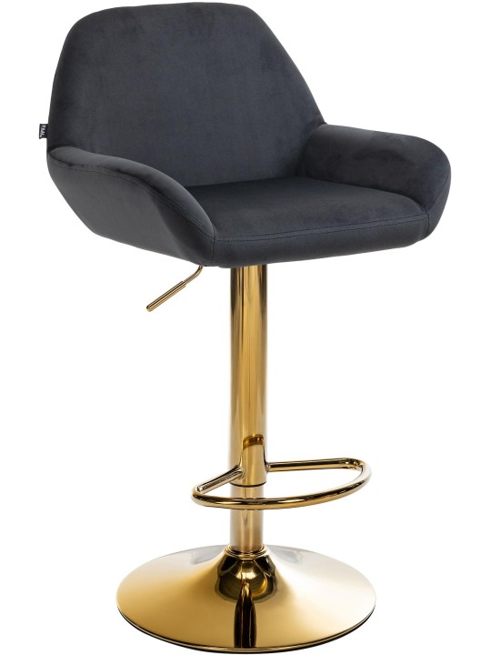 Taburete de bar Braga Terciopelo Dorado, negro Taburete de bar Braga Terciopelo Dorado, negro