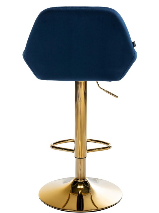 Juego de 2 taburetes de bar Braga Terciopelo dorado, azul