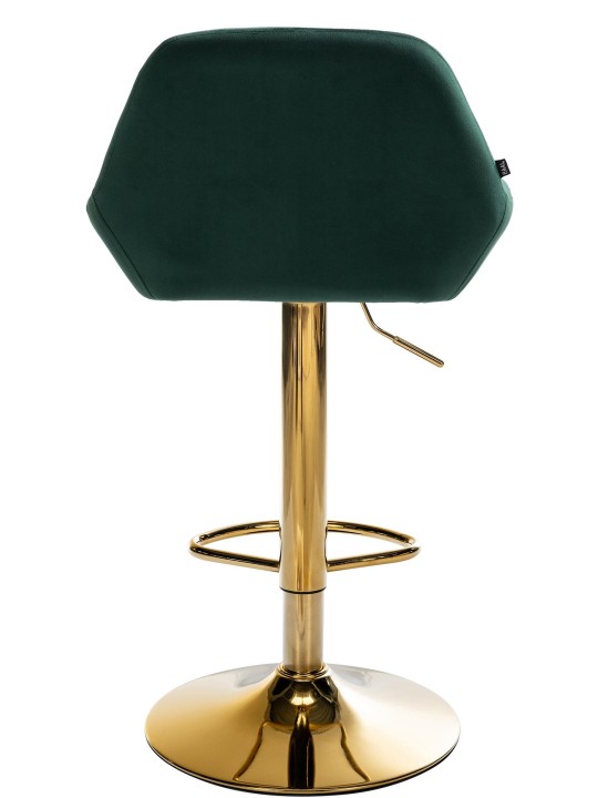 Juego de 2 taburetes de bar Braga Terciopelo dorado, verde oscuro