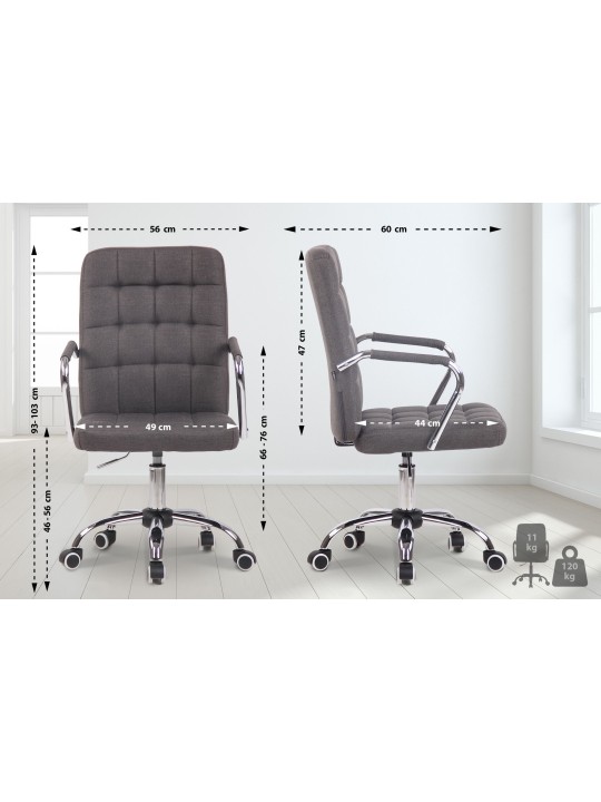 Silla de oficina Terni tela, gris oscuro