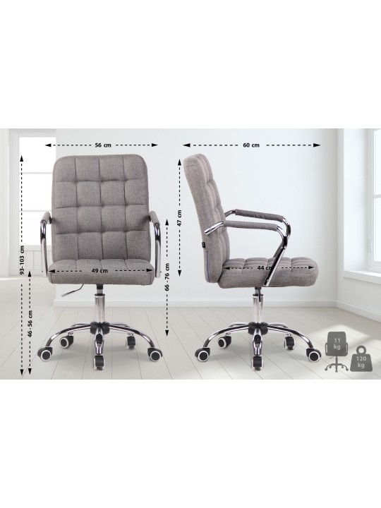 Silla de oficina Terni tela, gris