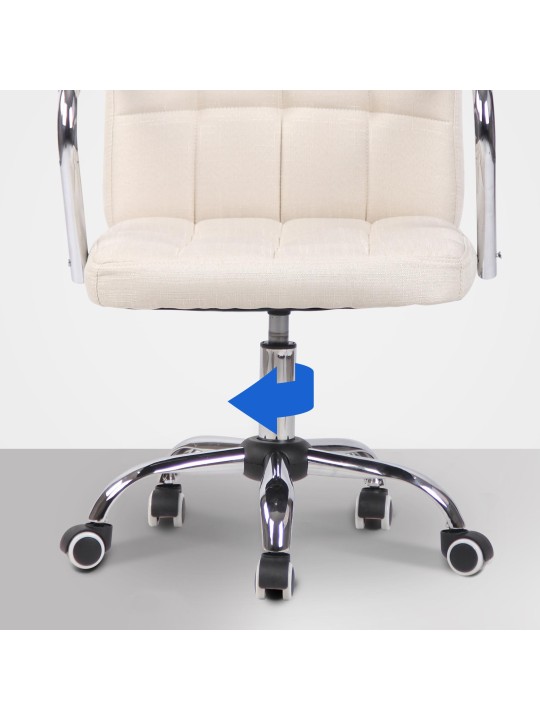 Silla de oficina Terni tela, crema