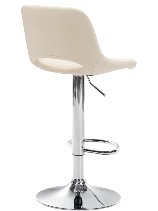 Juego de 2 taburetes de bar Camden polipiel cromado, crema Juego de 2 taburetes de bar Camden polipiel cromado, crema
