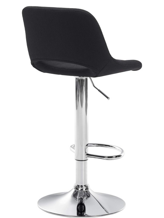 Juego de 2 taburetes de bar Camden tela cromada., negro Juego de 2 taburetes de bar Camden tela cromada., negro