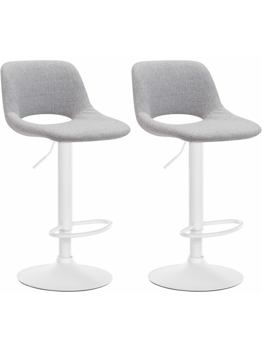 Juego de 2 taburetes de bar tela Camden, gris claro Juego de 2 taburetes de bar tela Camden, gris claro