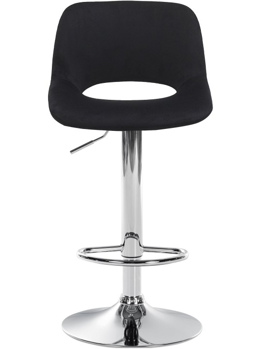 Juego de 2 taburetes de bar Camden terciopelo cromado, negro Juego de 2 taburetes de bar Camden terciopelo cromado, negro