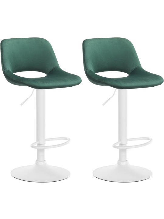 Juego de 2 taburetes de bar Camden terciopelo, verde Juego de 2 taburetes de bar Camden terciopelo, verde