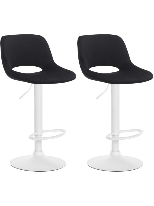 Juego de 2 taburetes de bar Camden terciopelo, negro