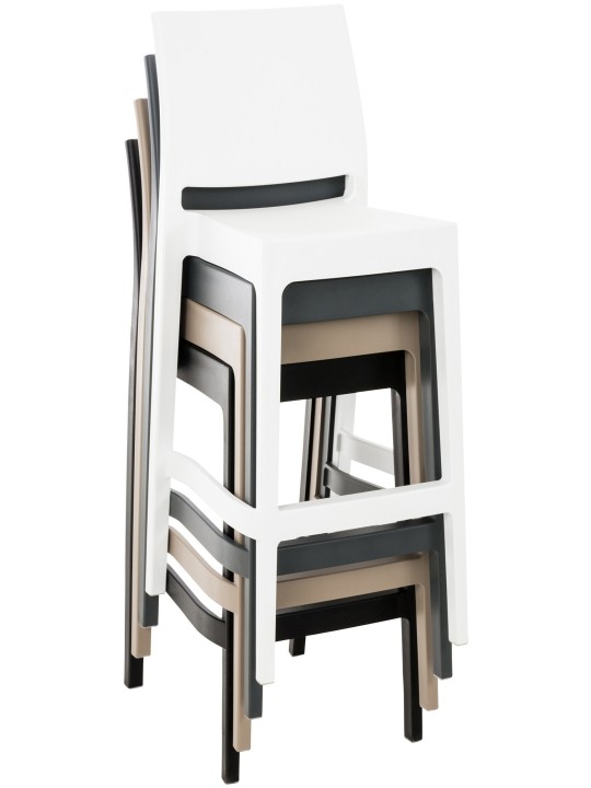 Juego de 4 taburetes de bar Maya, oliva