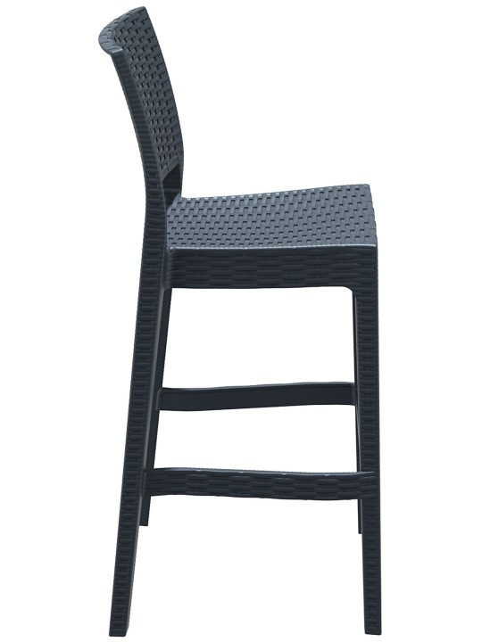 Juego de 4 taburetes de bar Jamaica, gris oscuro