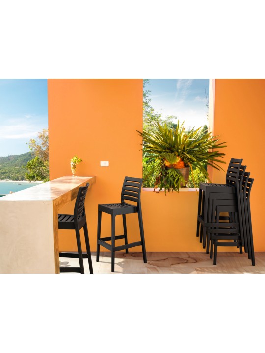 Conjunto de 4 taburetes de bar Ares, negro Conjunto de 4 taburetes de bar Ares, negro