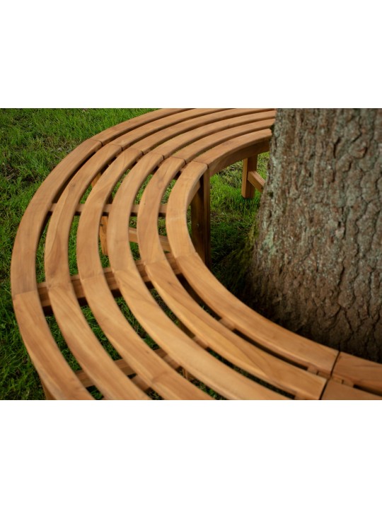 Banco arbol Nila 200 cm redondo SIN respaldo, marrón