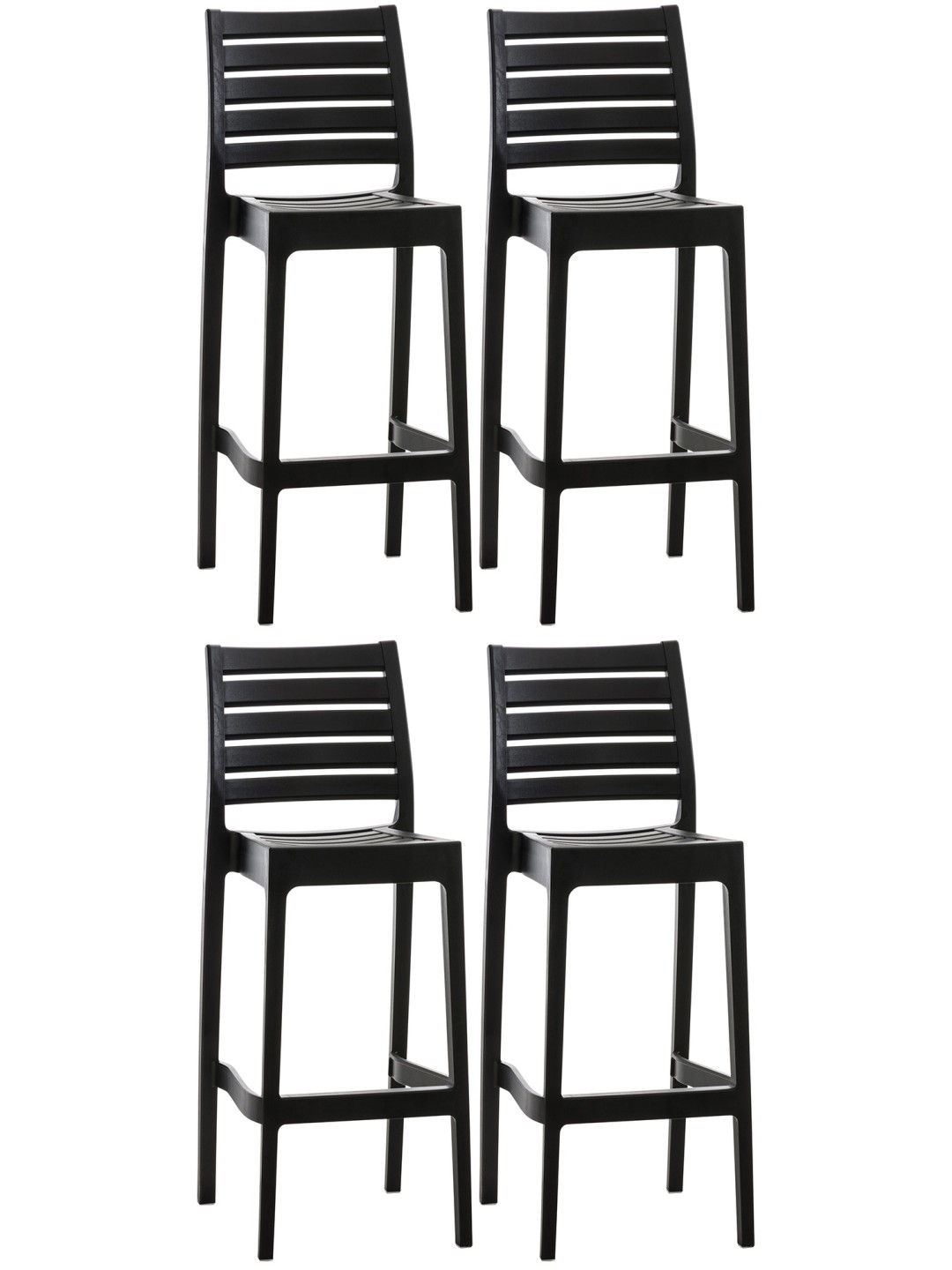 Conjunto de 4 taburetes de bar Ares, negro