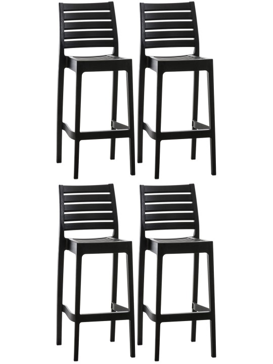 Conjunto de 4 taburetes de bar Ares, negro Conjunto de 4 taburetes de bar Ares, negro