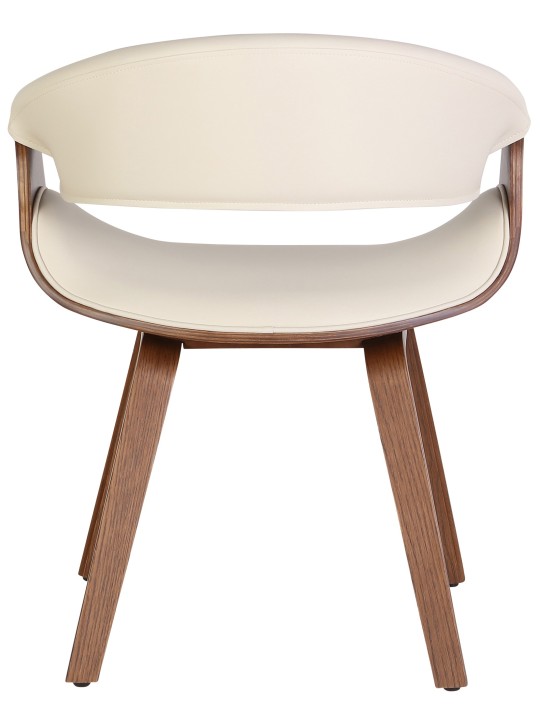Silla de comedor Foley polipiel roble, crema