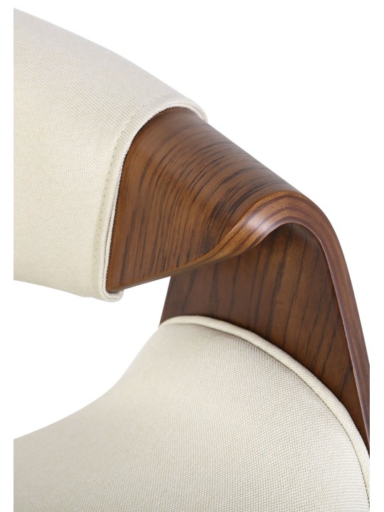 Silla de comedor Foley tela roble, crema