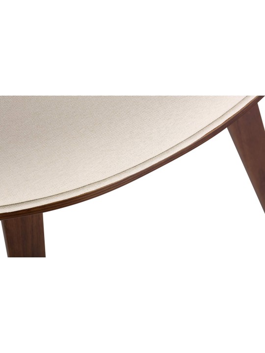 Silla de comedor Foley tela roble, crema