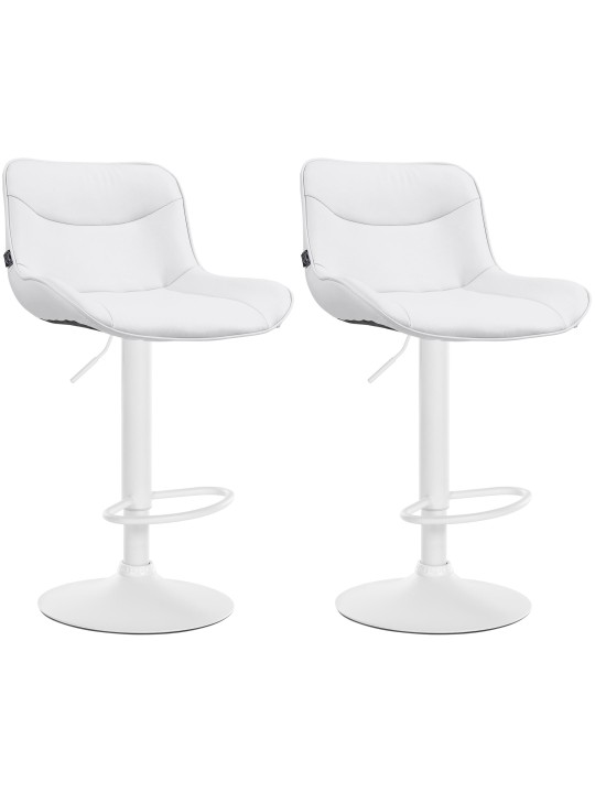 Juego de 2 taburetes de bar Vonore de piel sintética, blanco