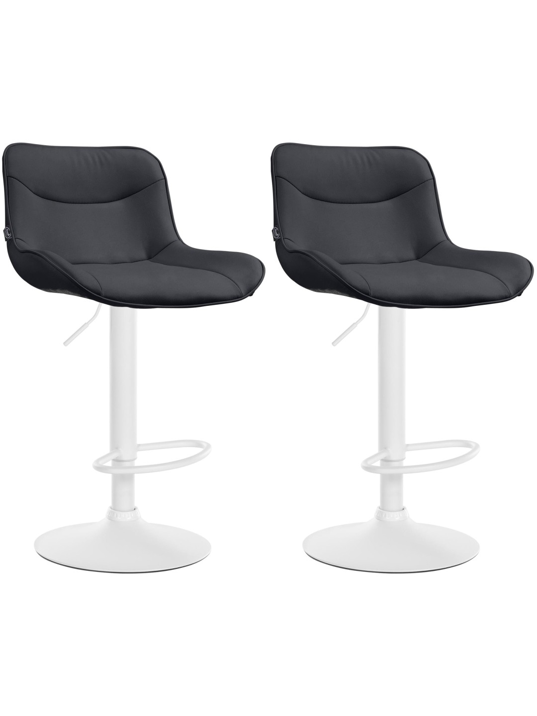 Juego de 2 taburetes de bar Vonore de piel sintética, negro
