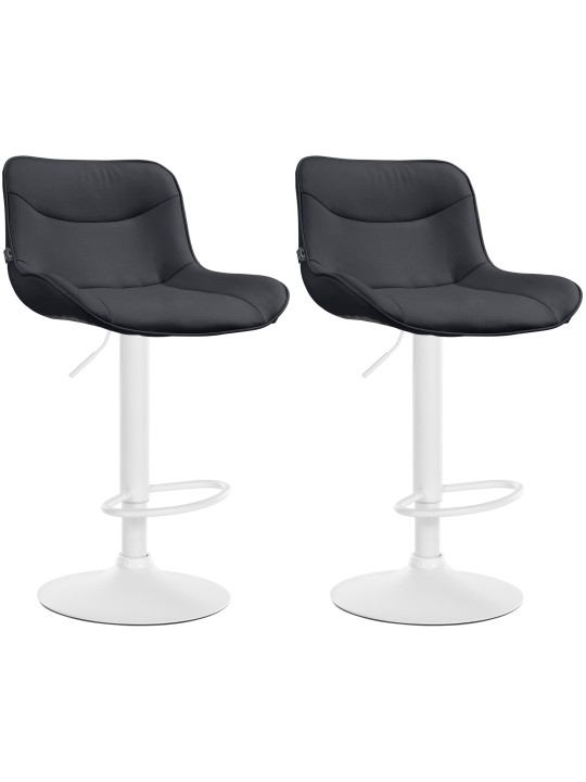 Juego de 2 taburetes de bar Vonore de piel sintética, negro