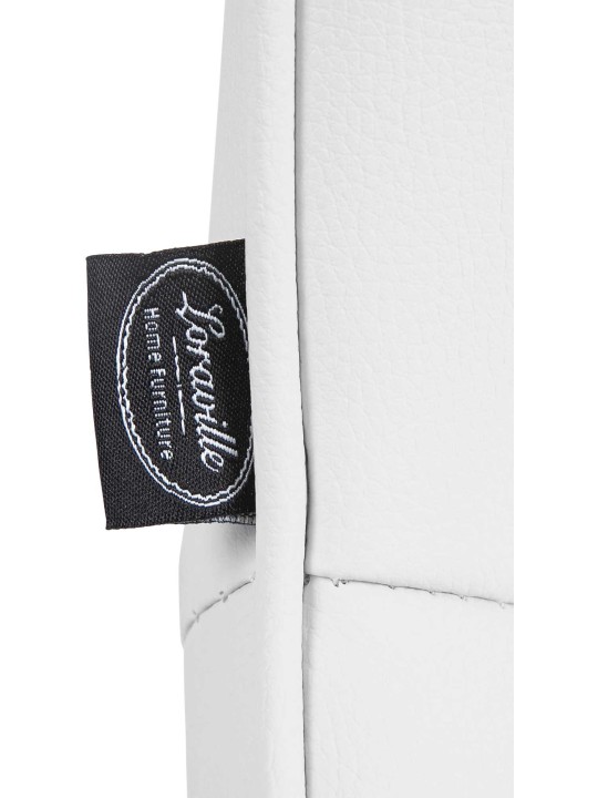 Juego de 2 taburetes de bar Vonore polipiel cromado, blanco