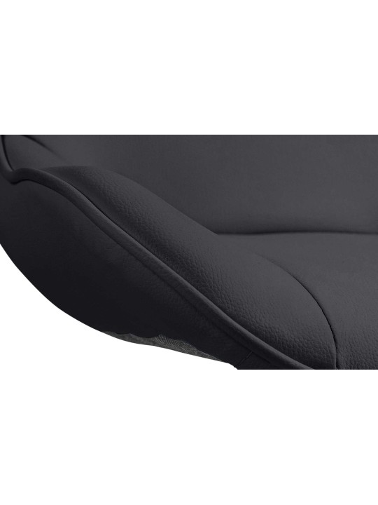 Juego de 2 taburetes de bar Vonore de piel sintética, negro
