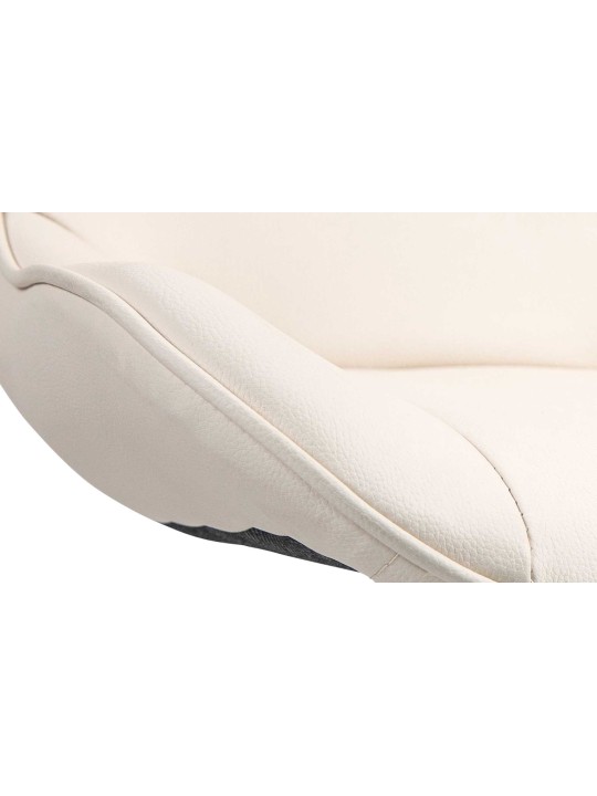 Juego de 2 taburetes de bar Vonore de piel sintética, crema