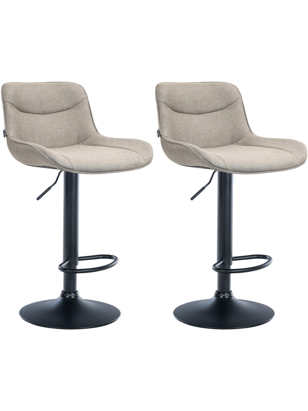 Juego de 2 taburetes de bar tela Vonore, taupe