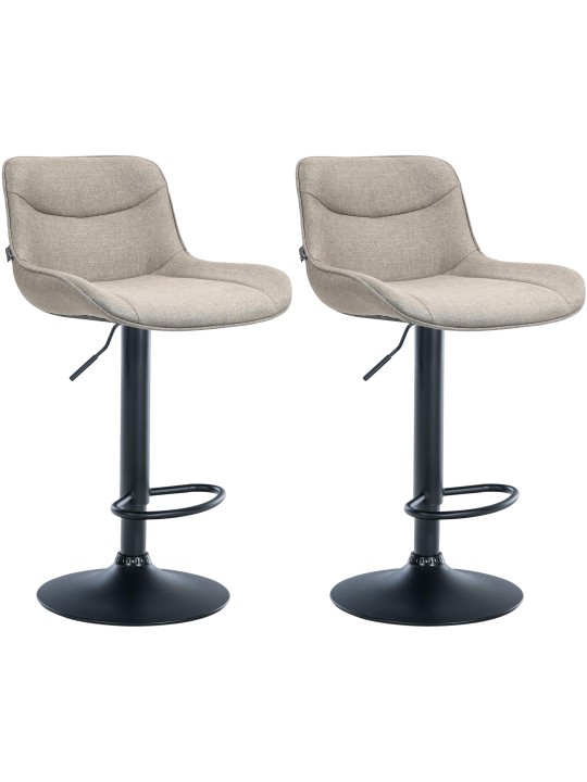 Juego de 2 taburetes de bar tela Vonore, taupe