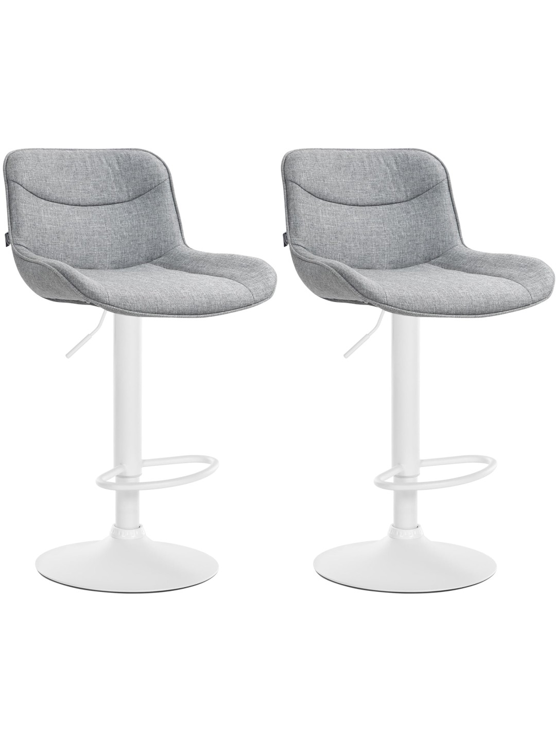 Juego de 2 taburetes de bar tela Vonore, gris