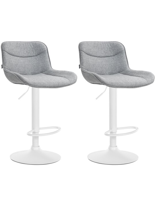 Juego de 2 taburetes de bar tela Vonore, gris