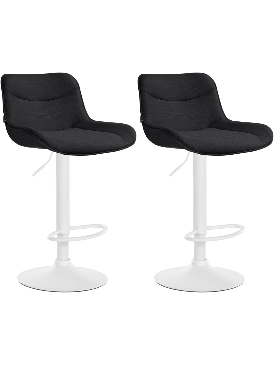 Juego de 2 taburetes de bar tela Vonore, negro