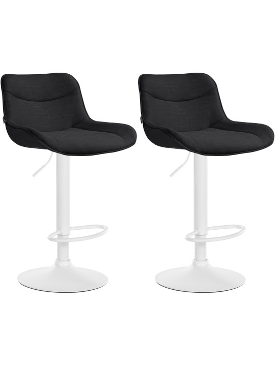 Juego de 2 taburetes de bar tela Vonore, negro