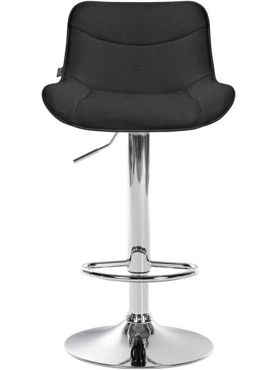 Juego de 2 taburetes de bar Vonore tela cromo, negro