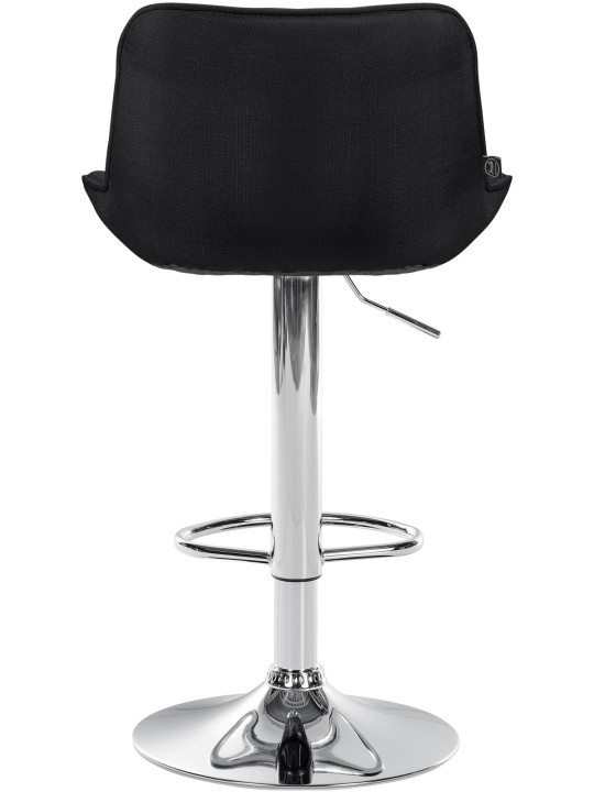 Juego de 2 taburetes de bar Vonore tela cromo, negro