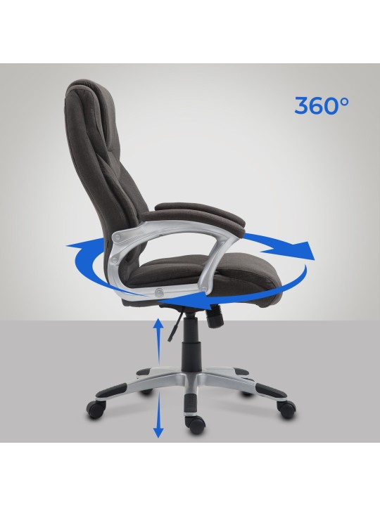 Silla de oficina Texas V2 tela, gris oscuro