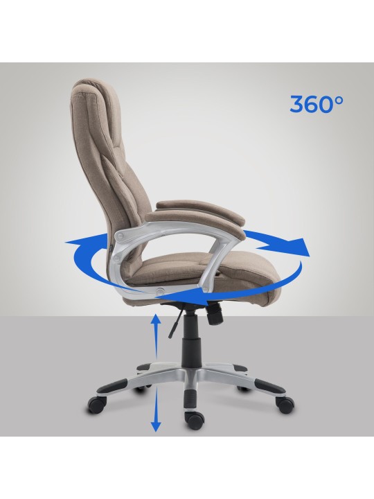Silla de oficina Texas V2 tela, taupe