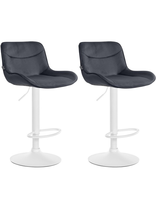 Juego de 2 taburetes de bar Vonore terciopelo, negro Juego de 2 taburetes de bar Vonore terciopelo, negro