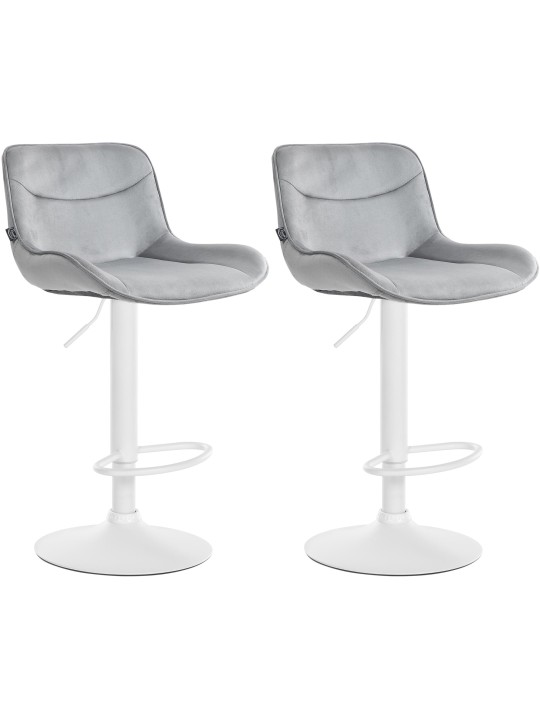 Juego de 2 taburetes de bar Vonore terciopelo, gris Juego de 2 taburetes de bar Vonore terciopelo, gris