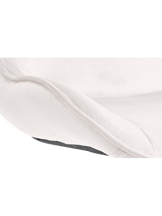 Juego de 2 taburetes de bar Vonore terciopelo cromado, crema