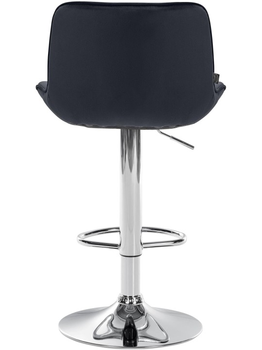 Juego de 2 taburetes de bar Vonore terciopelo cromado, negro