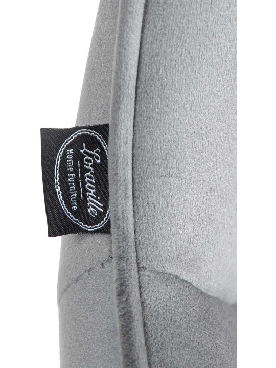 Juego de 2 taburetes de bar Vonore terciopelo cromado, gris